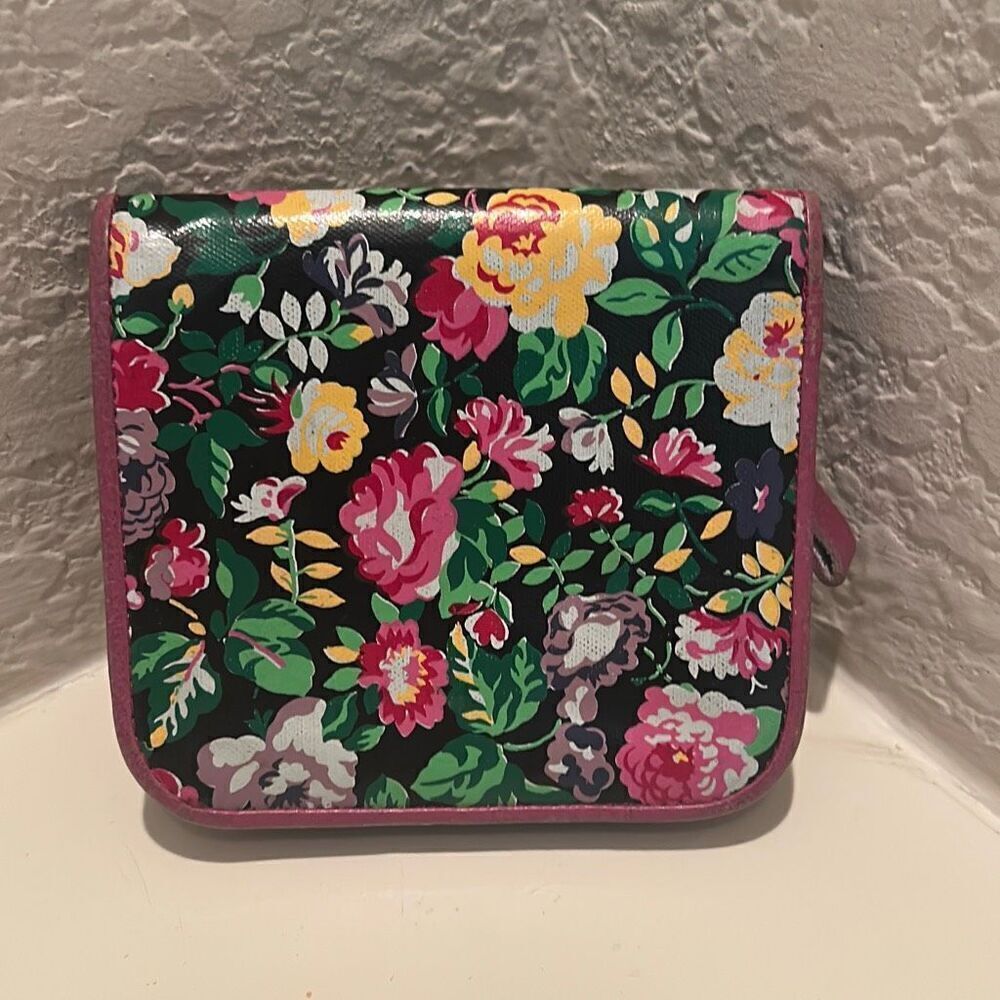 Kenzo Floral Leather Compact Wallet Vintage Flower Print Summer Grannycore